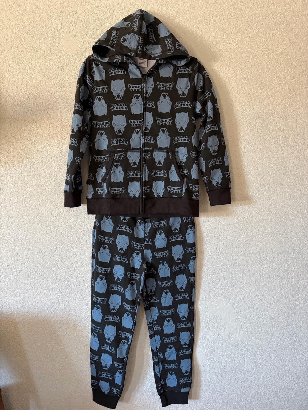 Marvel Black Panther Boys Jogger Zip Hoodie 2 Piece Set Size 10